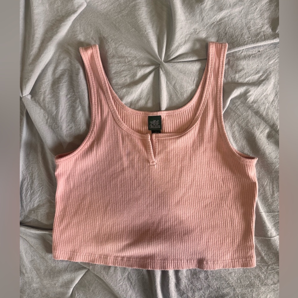 Wild Fable Blush Ribbed Tank Top